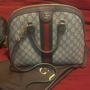 Gucci Satchel with Red and Green Accents